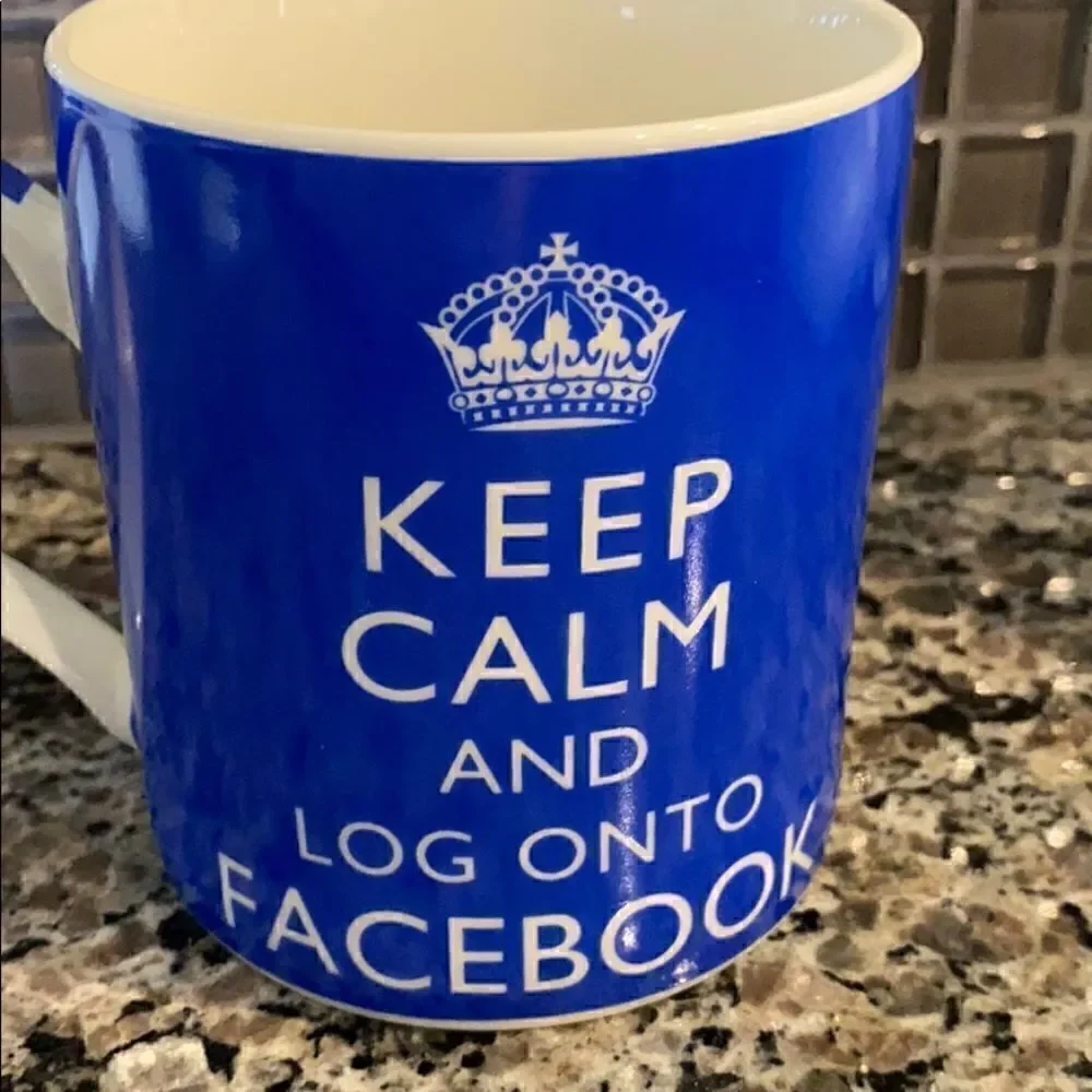 Keep Calm And Log Onto Facebook Blue Coffe…